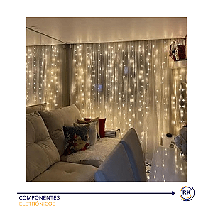 Cortina 300 Leds 127v Branco frio