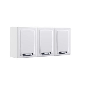 Armário Aéreo Itatiaia Aço 3 Portas Florença Branco Neve