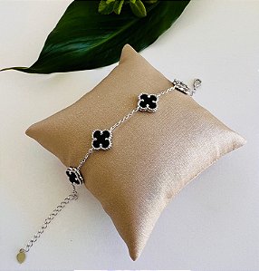 Pulseira Flores Ônix