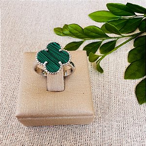 Anel Flor Grande Verde