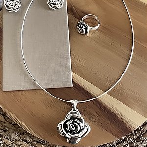 Pingente em Eletroformação Rosa Envelhecido