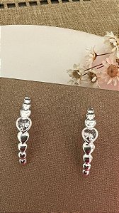 Brinco Ear Hook Coração e Pedra