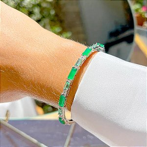 Bracelete Esmeralda retângulos