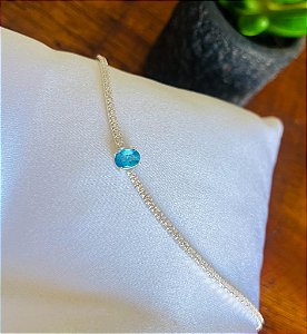 Pulseira Riviera com Pedra Oval Turquesa