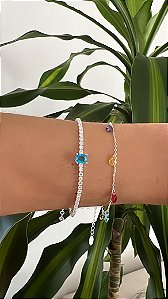Pulseira Pedras Gotas Coloridas