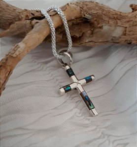 Pingente Cruz com Abalone