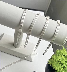 Pulseira Laminada 3 Fios com Coração