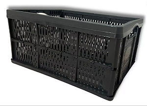 Caixa Desmontável Preta 32L Resistente - Organizador
