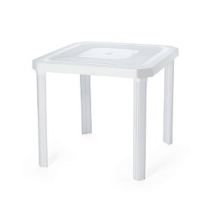 Mesa Desmontável Quadrada Branca 82cm Injeplastec