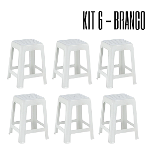 Kit 06 Banquetas Cor Branco - Cozinha, Bar, Jardim, Resistentes