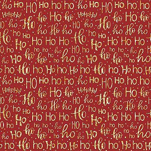 Tecido Tricoline Natalino Ho ho ho - Peripan - 50 x 150 cm
