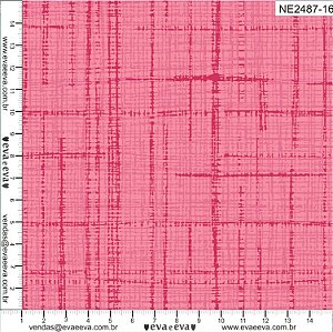 Tecido Tricoline Tramas Efeito Linho Rosa - Eva e Eva - 50 x 150 cm