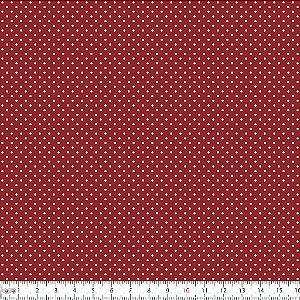Tecido Tricoline Mini Poá Fundo Marsala (vermelho) - Peripan - 50 x 150 cm
