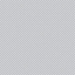 Tecido Tricoline Mini Poá Fundo Cinza - Peripan - 50 x 150 cm