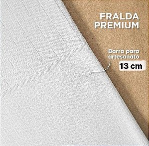 Tecido Fralda Premium com Barra Pinta e Borda - Acabamento com Picueta Branca - Valletex - 80 cm x 80 cm (largura)
