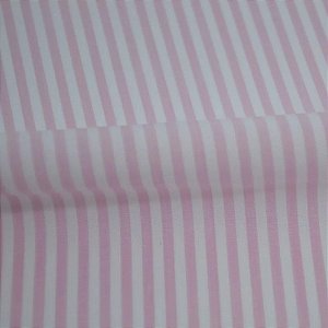 Tecido Tricoline Listrado Fio Tinto - (Listras 3 mm) Rosa Barbie - Tecidos Caldeira - 50 x 150 cm