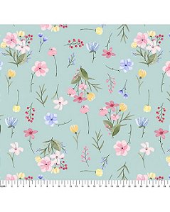 Tecido Tricoline Digital Floral Petúnia - Tecidos Caldeira - 50 x 150 cm