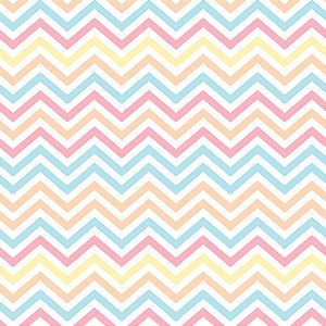 Tecido Tricoline Estampa Digital Chevron Candy Colors - Peripan - 50 x 150 cm