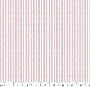 Tecido Tricoline - Listrado Fio Tinto Rosê (3 mm) - Tecidos Caldeira - 50 x 150 cm