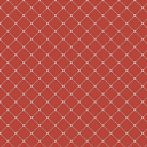Tecido Tricoline Geométrico Treliçado Vermelho  - Fuxicos e Fricotes - 50 x 150 cm
