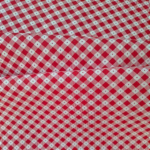 Tecido Tricoline Xadrez Diagonal Vermelho (6 mm) - Tecidos Caldeira - 50 x 150 cm