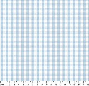 Tecido Tricoline - Xadrez (5 mm)  Fio Tinto Azul Claro  - Tecidos Caldeira - 50 x 150 cm