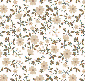 Tecido Tricoline Florzinhas Mini Bege - Coleção Colorê - Tecidos Caldeira - 50 x 150 cm