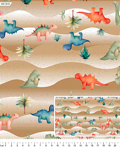Tecido Tricoline Digital Jurassicute - Coleção Lúdica - Tecidos Caldeira - 50 x 150 cm