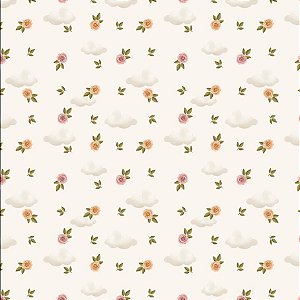 Tecido Tricoline Digital  Mini Floral Rogai Por Nós - Fuxicos e Fricotes - 50 x 150 cm