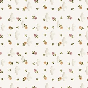 Tecido Tricoline Digital Mini Floral Rogai Por Nós - Fuxicos e Fricotes - 50 x 150 cm