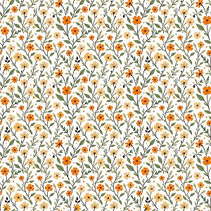 Tecido Tricoline Mini Floral Rita - Diário dos Sonhos - Peripan - 50 x 150 cm