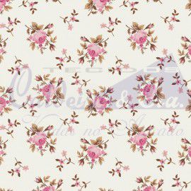 Tecido Tricoline Floral Angel Rosê - Tecidos Caldeira - 50 x 150 cm