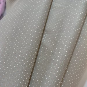 Tecido Tricoline Mini Poá Bege Claro - Tecidos Caldeira - 50 x 150 cm