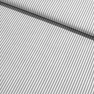 Tecido Tricoline - Listrado Fio Tinto Don Juan  Cinza  (1,5 mm) - Tecidos Caldeira - 50 x 150 cm