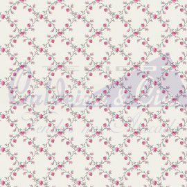 Tecido Tricoline Floral Valentina Cinza com Rosa - Tecidos Caldeira - 50 x 150 cm