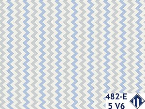 Tecido Tricoline Chevron Azul, Cinza e Off White - Ibirapuera - 50 x 150 cm
