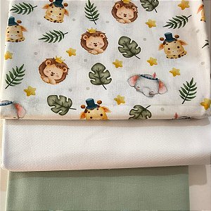 KIT 110 - 3 PEÇAS - (Com percal verde) - CADA PEÇA MEDE 25 CM X 150 CM