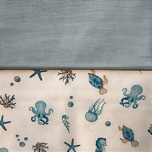 KIT 125 - 2 PEÇAS -(Com Linho leve e digital) - CADA PEÇA MEDE 25 CM X 150 CM