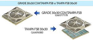 Grade 30X30 cm com Tampa FSB ( produto inclui a TAMPA FSB Prata e a base da grade de fundo 30x30) - SODRAMAR
