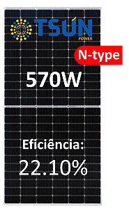 PAINEL SOLAR FOTOVOLTAICO 570W TSUN N-TYPE 30MM