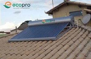 Aquecedor Solar Acoplado - 15 tubos 179 LITROS AÇO 304 GOLD - ECOPRO