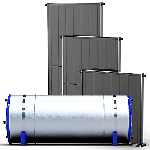 KIT AQUECEDOR SOLAR 200 LITROS BAIXA PRESSÃO 304 PLACA INOX - SOLARESOL