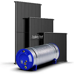 KIT AQUECEDOR SOLAR 600 LITROS BAIXA PRESSÃO 304 PLACA INOX - SOLARESOL
