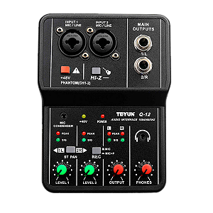 MESA DE SOM 2 CANAIS USB - Q12