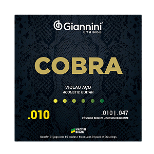 ENCORD VIOLÃO AÇO 010 - GIANNINI COBRA