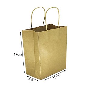 Sacola Kraft 17x15x7 - Pequena - Pacote 100 Unidades