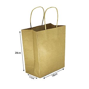 Sacola Kraft P 250 unidades 18 cm X 11 cm X 28 cm