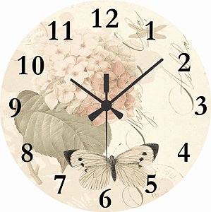 1700-046 Relógio Redondo - Borboleta