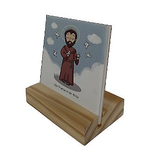 07-11-CS009 - Azulejo de mesa coleção santos- São Francisco de Assis