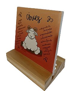 07-11-S001 - Azulejo de mesa coleção signos- Áries